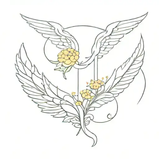Letter J Angel Wings Chamomile
