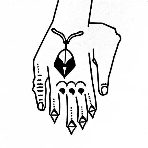 Skelet Hand With Moth