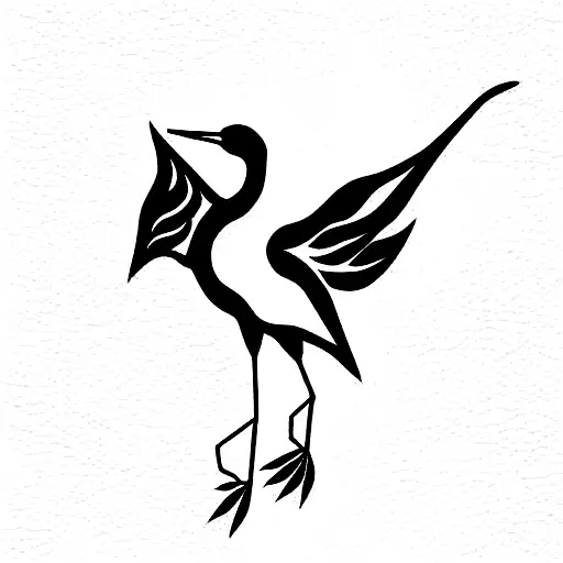 Crane Bird Tattoo For Woman
