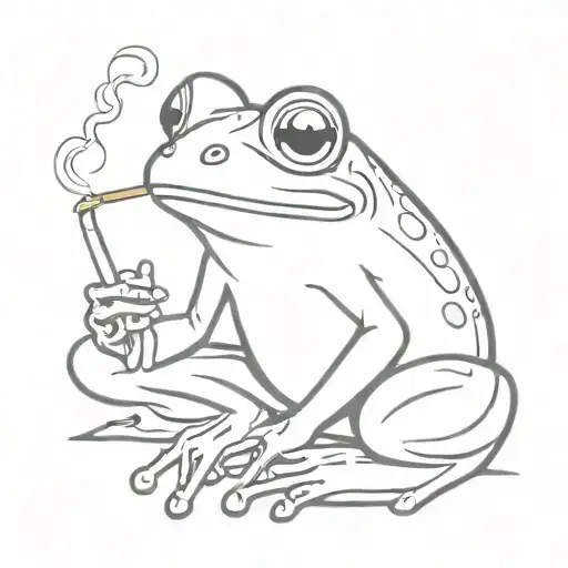 Frog Smoking A Joint