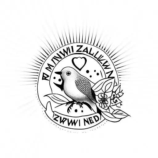 Simple Kiwi Bird With New Zealand Written Through It