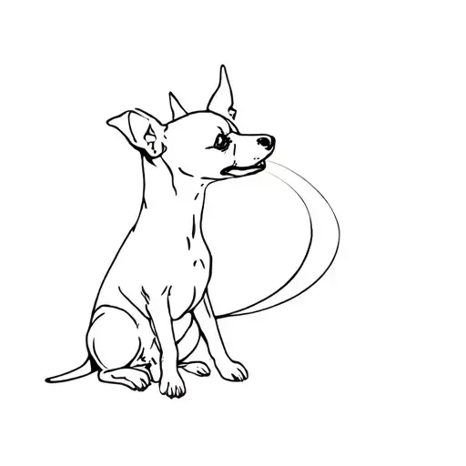 Toy Terrier Dog Sitting Alone