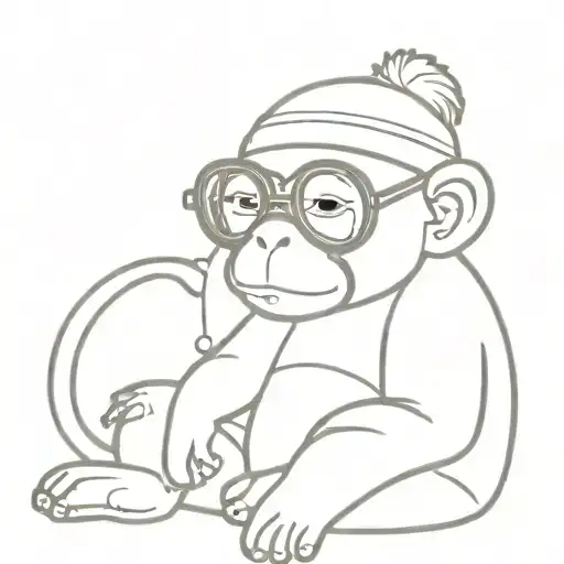 Mooch Monkey Beanie Baby Wearing Boujee Sunglasses