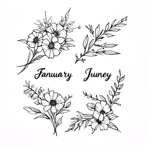 Birth Flower Bouquet Including January February June And July