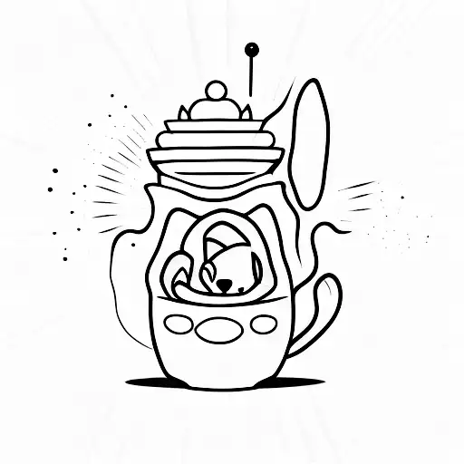 A Minimalist Tattoo Of A Coffee Bean Shaped Like A Bunny