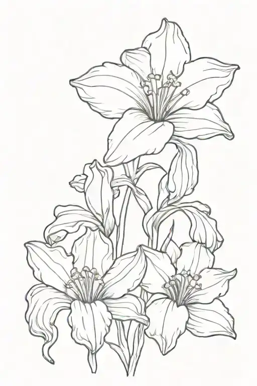 Iris Daffodil And Daisy