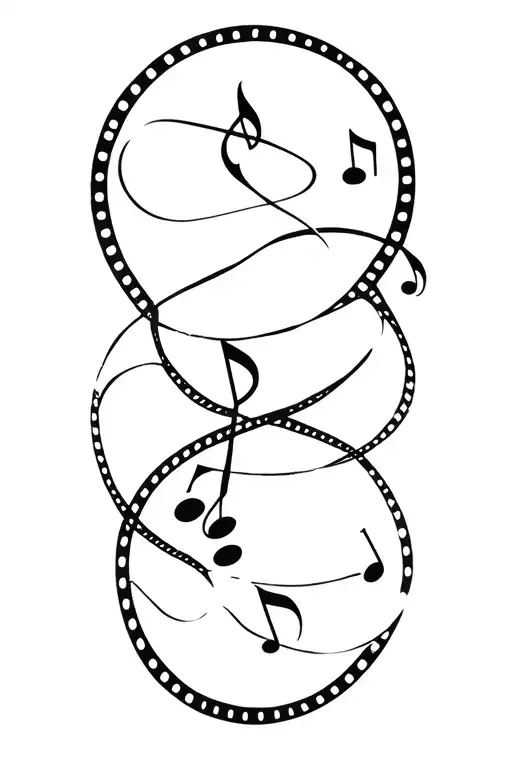 Film Reel Intertwined With Musical Notes