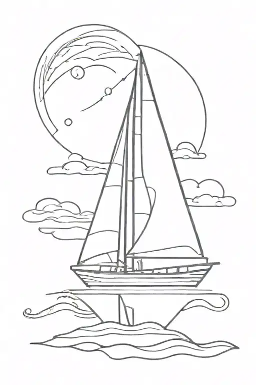 Sailboat Reflection In Water