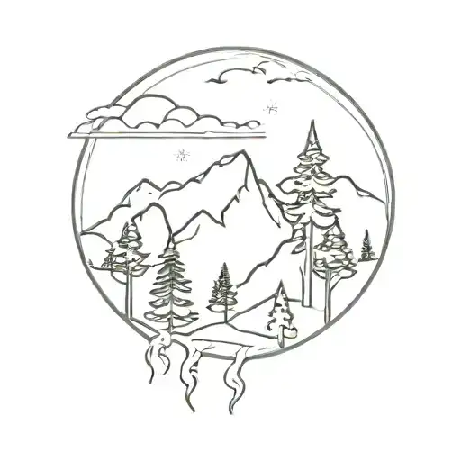 Trees With A Mountain