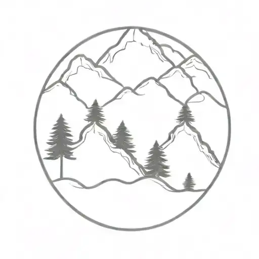 Trees With A Mountain