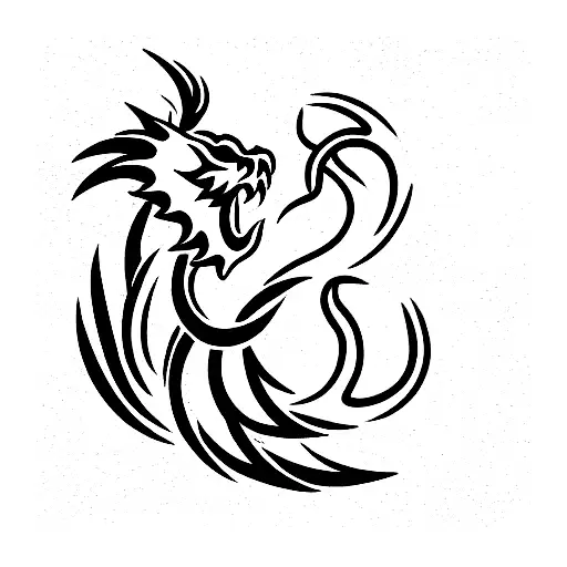 Simple White Japanese Dragon