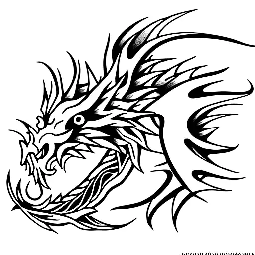 Complex White Japanese Dragon