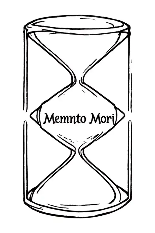 Memento Mori Written Along An Hourglass