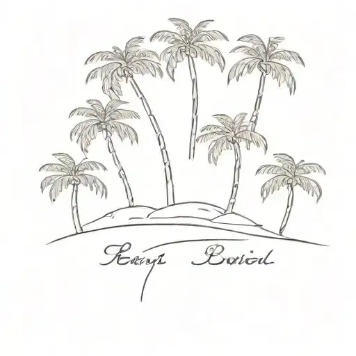 A One Line Palmtree Tattoo With The Names Of My Children Lewis And Niel