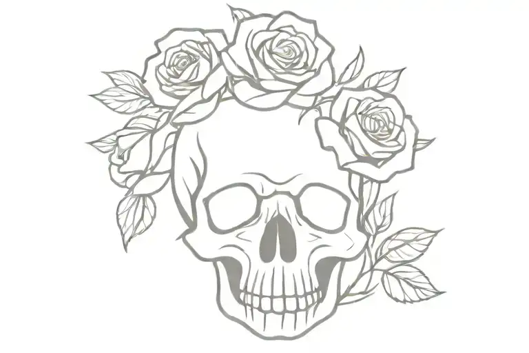 Skull With Roses