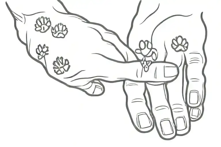 Hand Holding Dog Paw