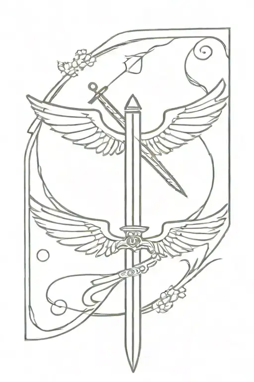 Sword And Wings Flying