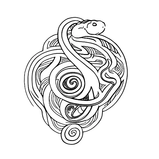 Snake With Divine Feminine Written In It
