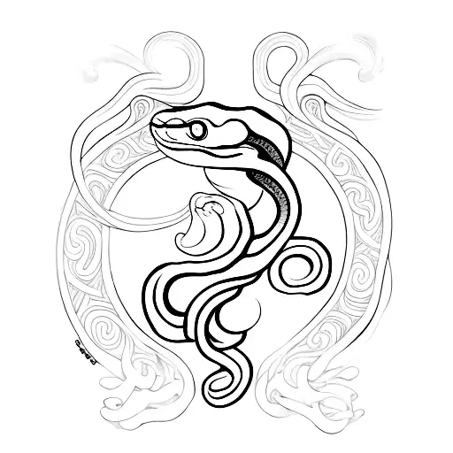 Snake With Words Divine Feminine Written