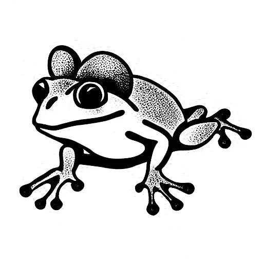 Small Frog With Tiny Leaf Hat