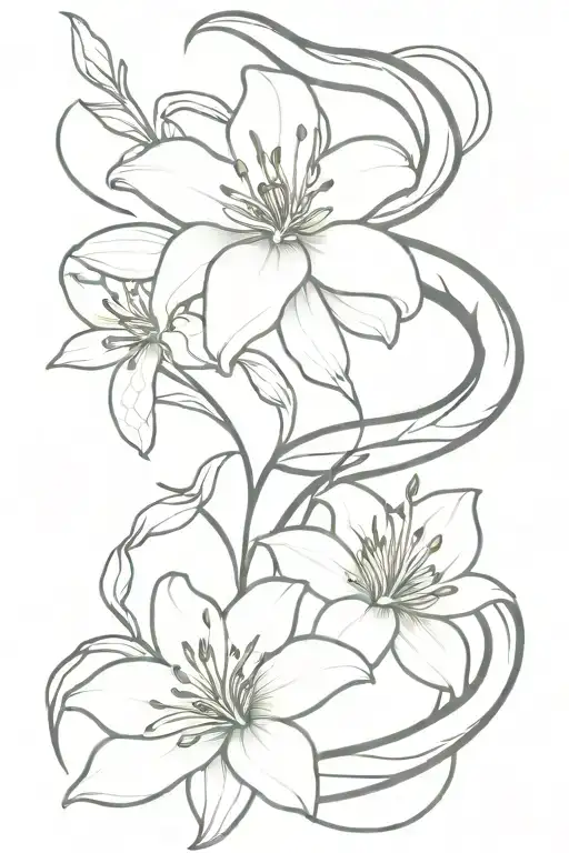 Snake And Flowers Lily