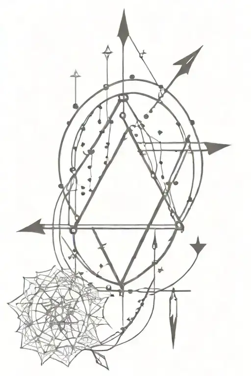 Fineline Pentacle Arrow Line Dots