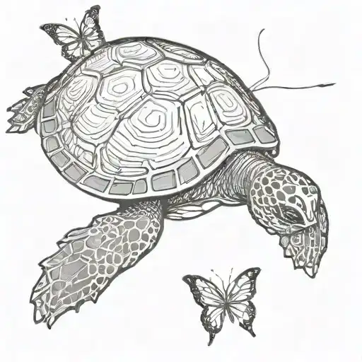 Turtle And A Butterfly