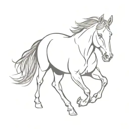 Horse Tattoo In Graphic Style Design