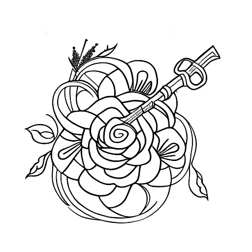 Sword With Flowers Winding Around And To Whatever End Written On The Sword In Script