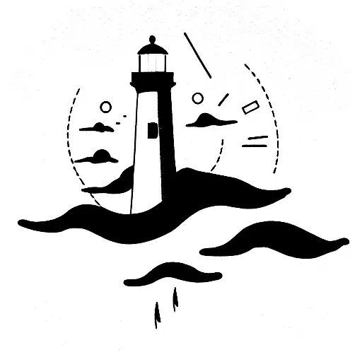 Lighthouse Compass Vawes Fog