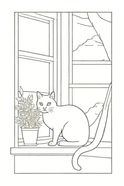 Cat On Windowsill