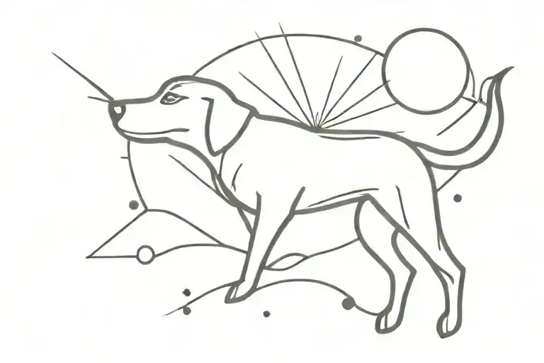 Abstract Dog Rays Of Sun Happy