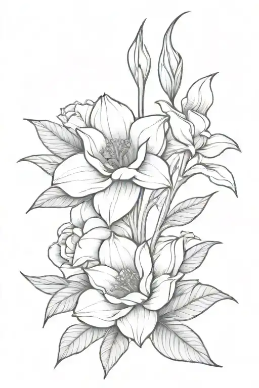 Rose And Daffodil Flowers