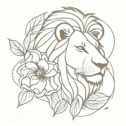Lion And Flower