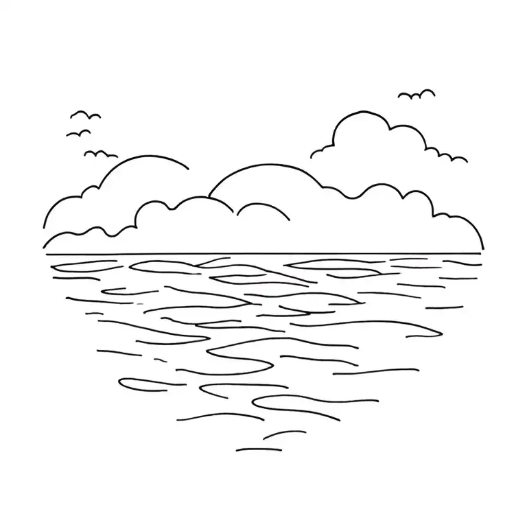 Fine Line Sea And Sky