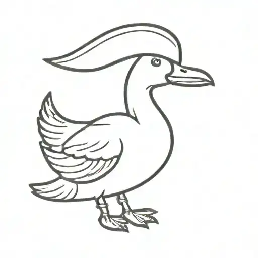 A Goose Wearing Pirate Hat