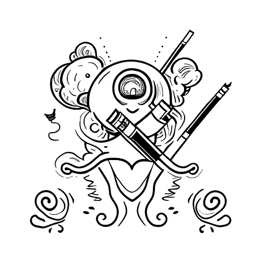 Alien Smoking A Cigarette With A Heart Shape Behind It