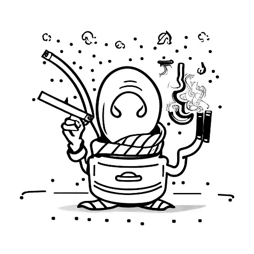 Stereotypic Alien Smoking A Cigarette