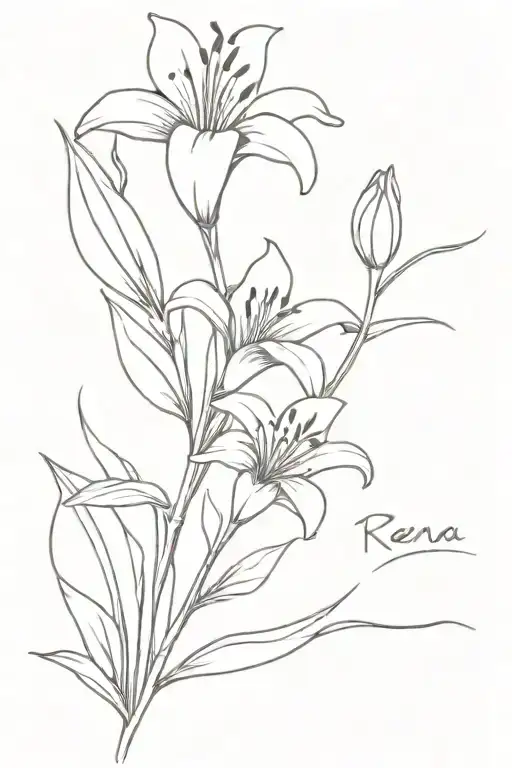 The Name Raena In Stem Of A Valley Of The Lily Flower