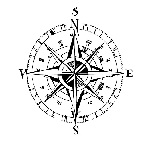 A Compass With Coordinates Of Madrid And Ponferrada