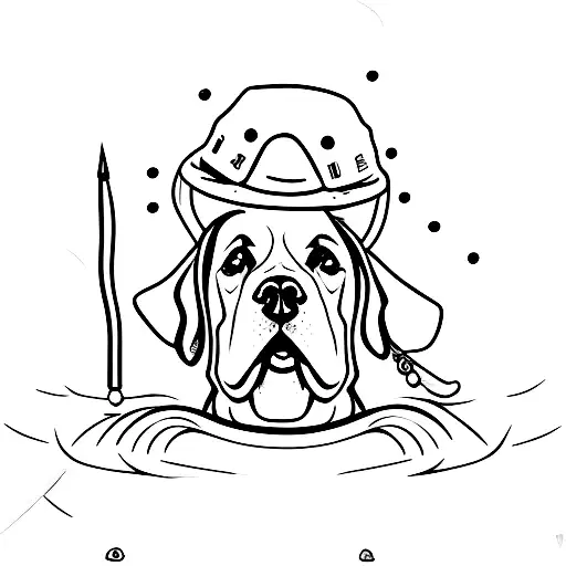 Dog With Fishermans Hat