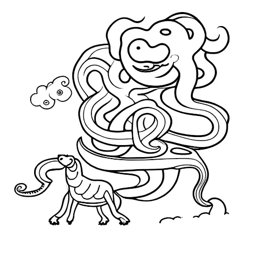 A Snake Around A Sheep
