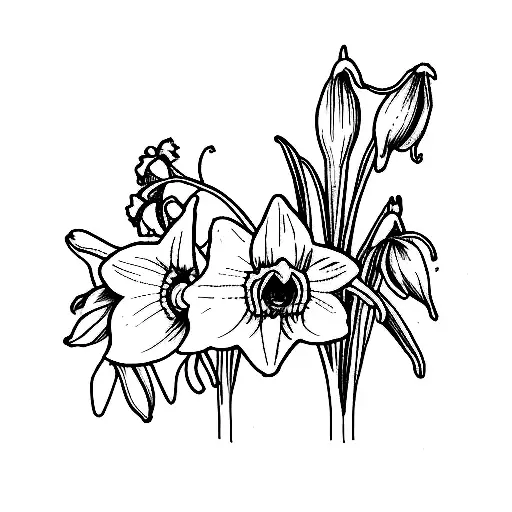 Daffodil And Lily Of The Valley Fineline