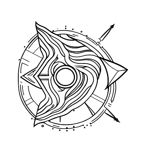 Arrow With The Moon Phase In The Body Of The Arrow