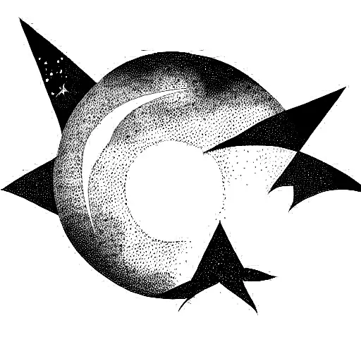 Small Moon And Stars Streched Out