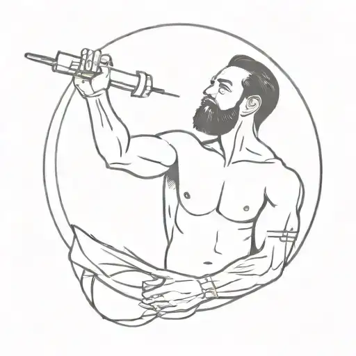 Man Holding A Syringe Symbolizing Strength And Resilience