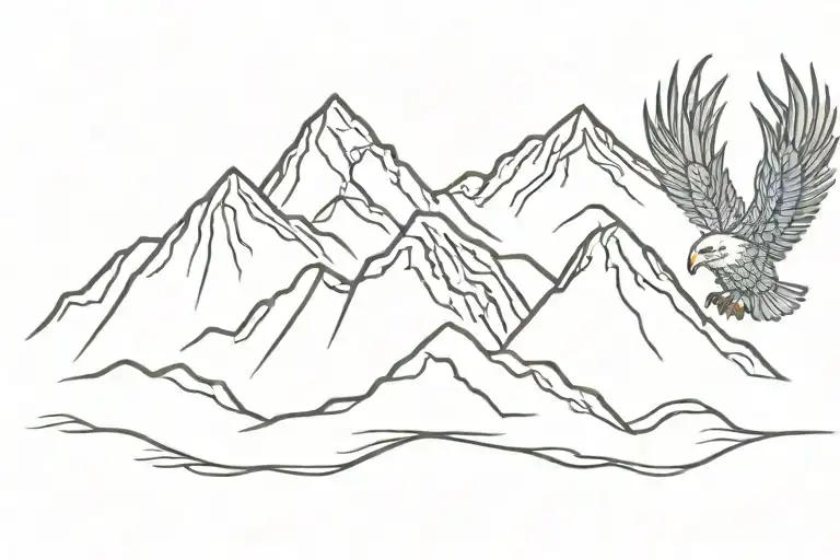 Mountain Peaks Sheep Head Eagle With Roots Reaching Deep