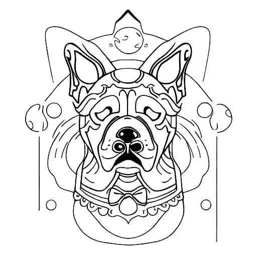Happy Dog Outline Side View