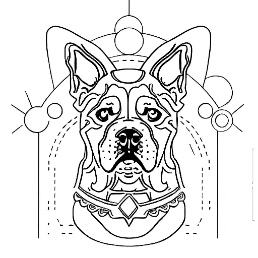 Happy Dog Outline Side View