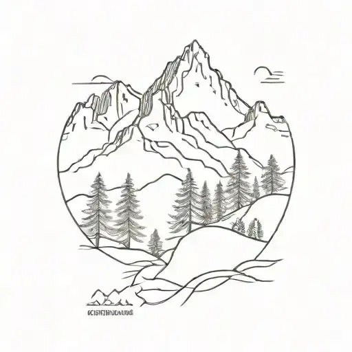 Slovenian Mountain Triglav With Trees